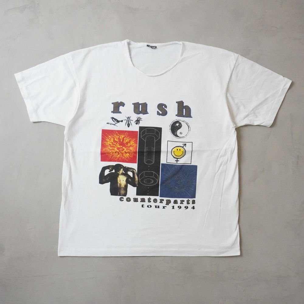 Vintage Rush Counterparts Tour 1994 T-Shirt XL Mens White Rock Band Concert Tee
